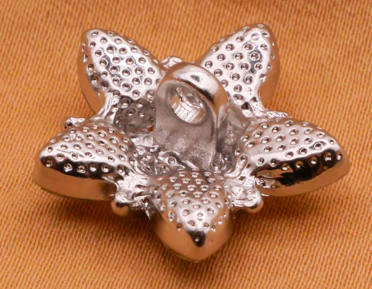 Star Bound Rhinestone Silver Metal Button 20mm