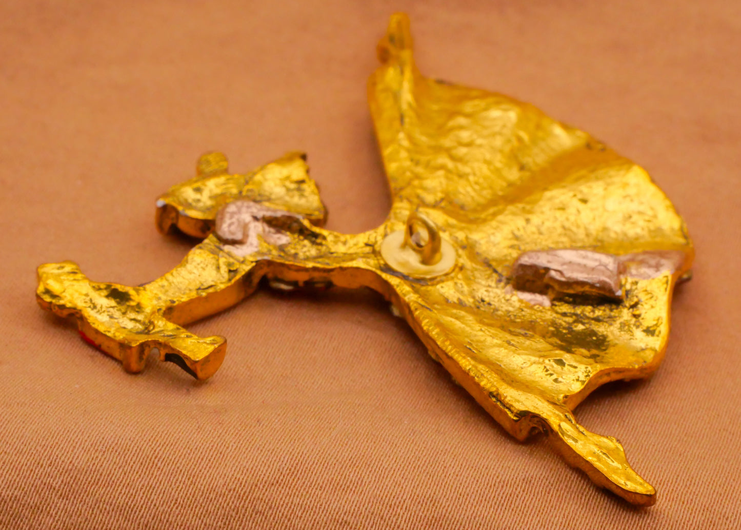 Clara The Nutcracker Pink Rhinestone Enamel Metal Large Button 50x63mm