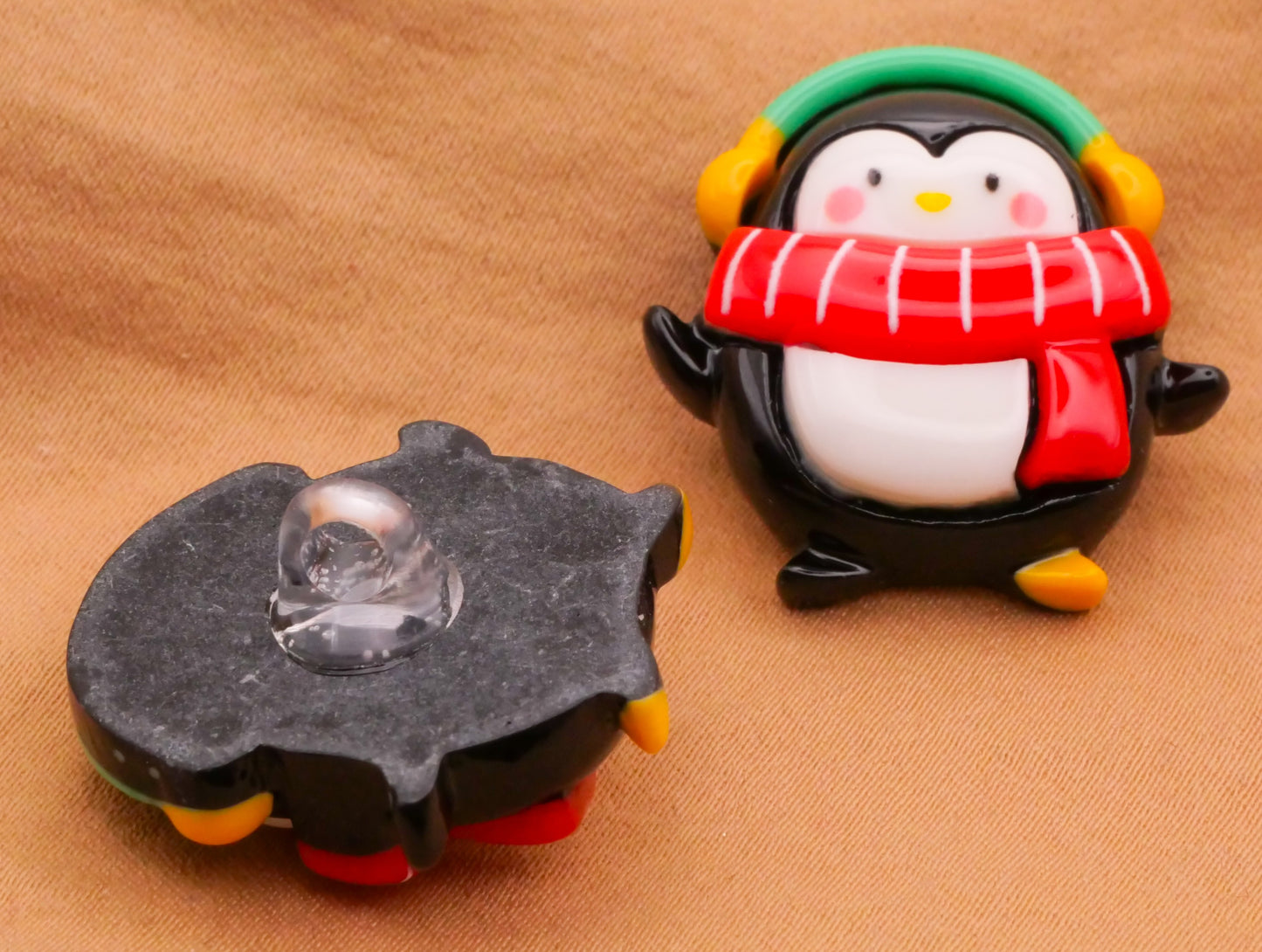 Penguin Winter Scarf Earmuffs Plastic Pair of Buttons 25mm