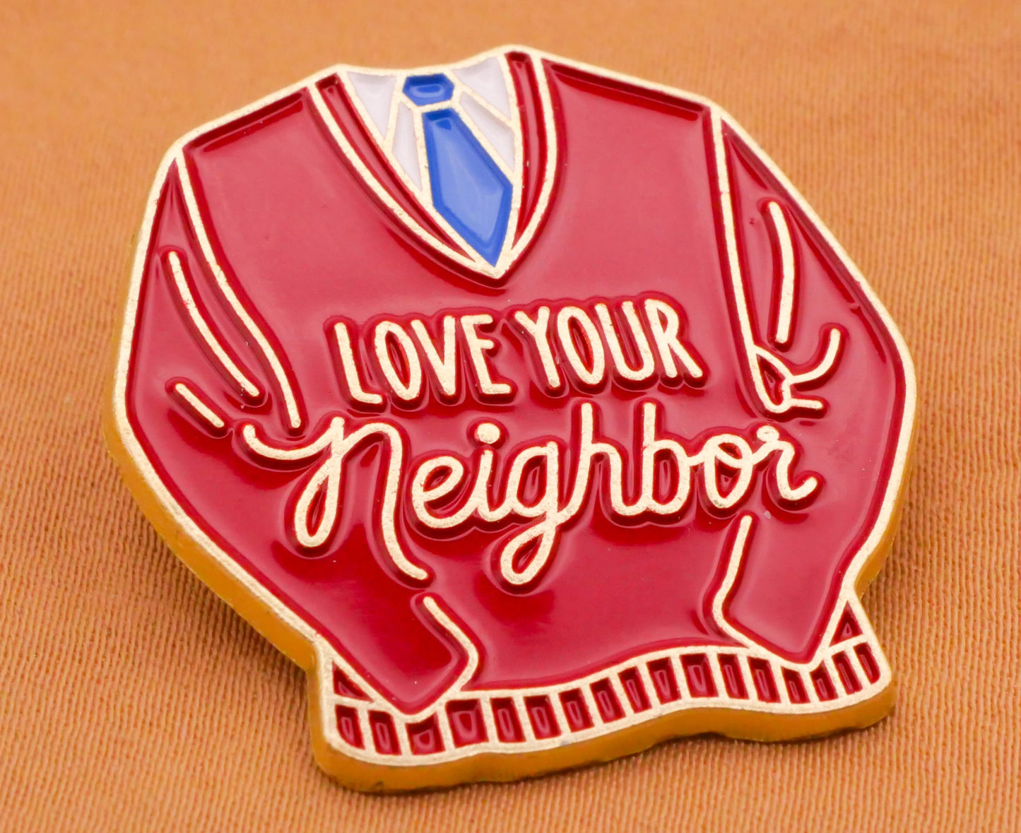 Mr. Rodgers Love Your Neighbor Enamel Metal Button 29x31mm