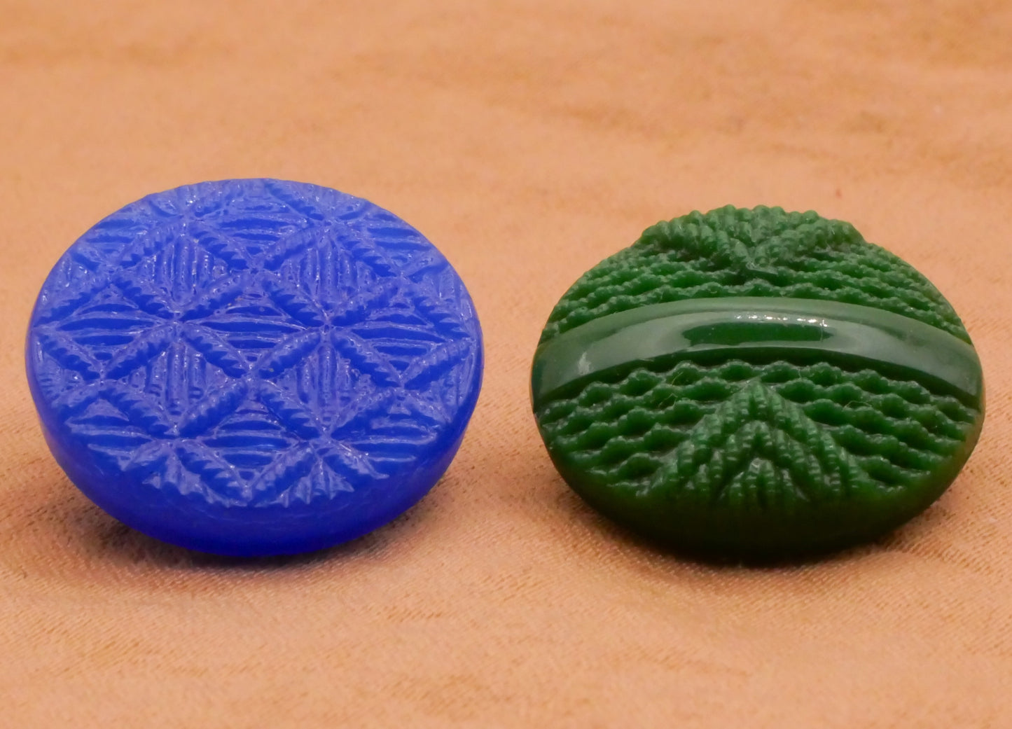 Fabric Knit Look Vintage Glass Button Various 18mm