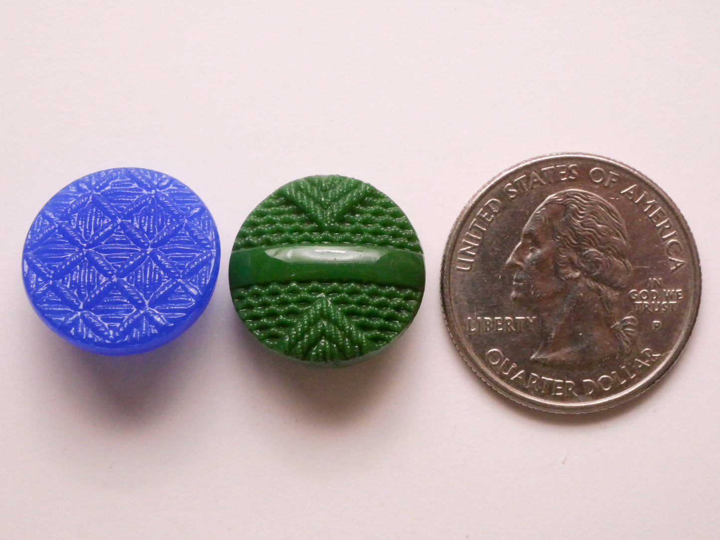 Fabric Knit Look Vintage Glass Button Various 18mm