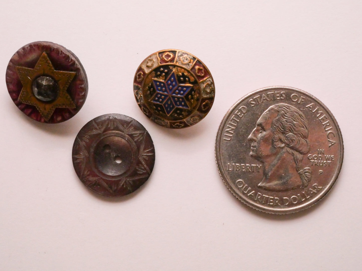 Star of David Antique Button Various 16mm
