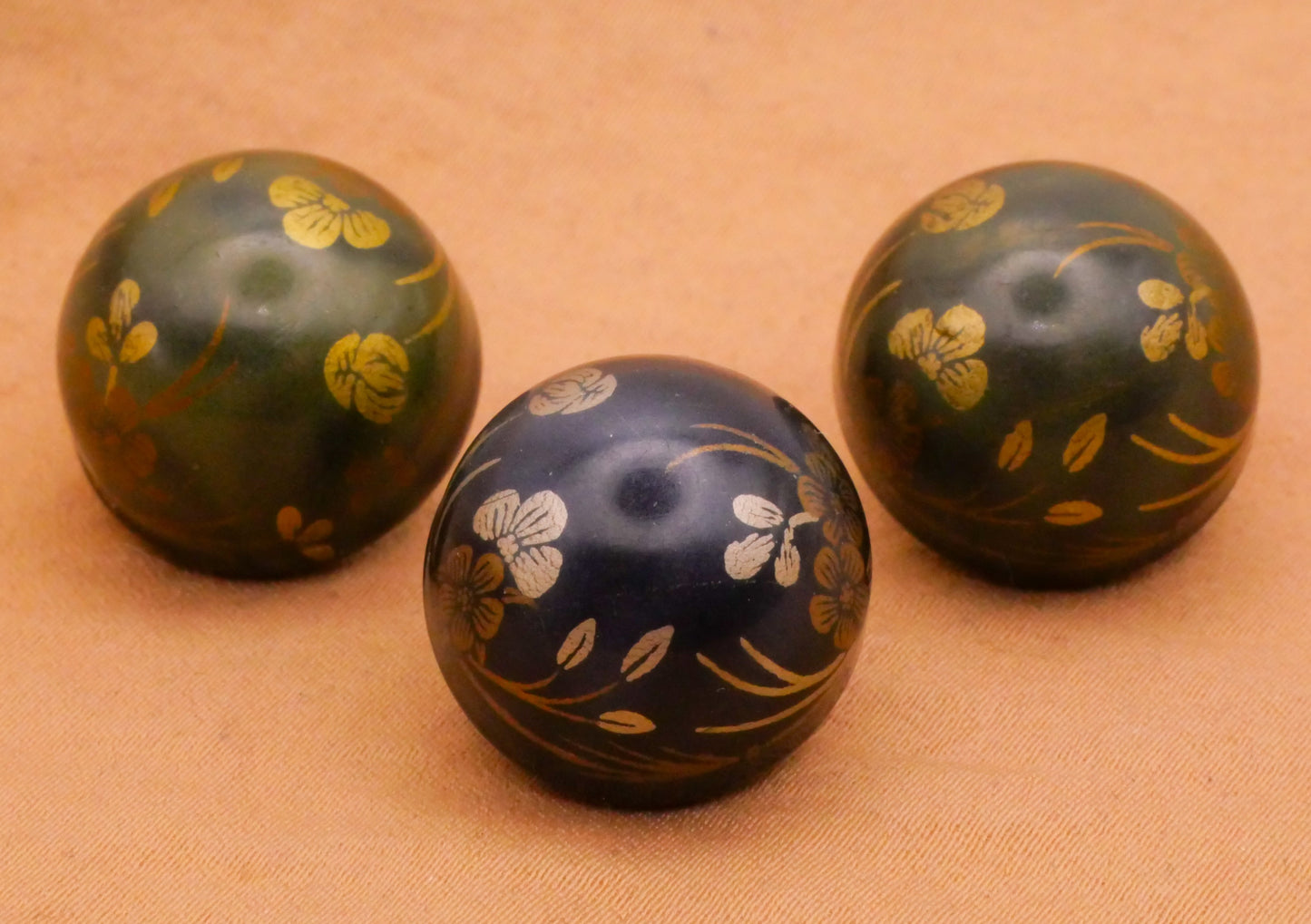 Flower Floral Metallic Green or Blue Celluloid Bubble Early Plastic Button Various 18mm