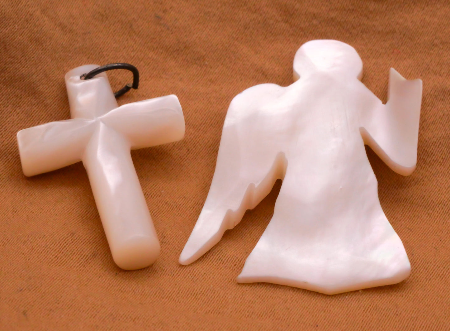 Cross or Angel Mother of Pearl Embellishment Various 19-39mm