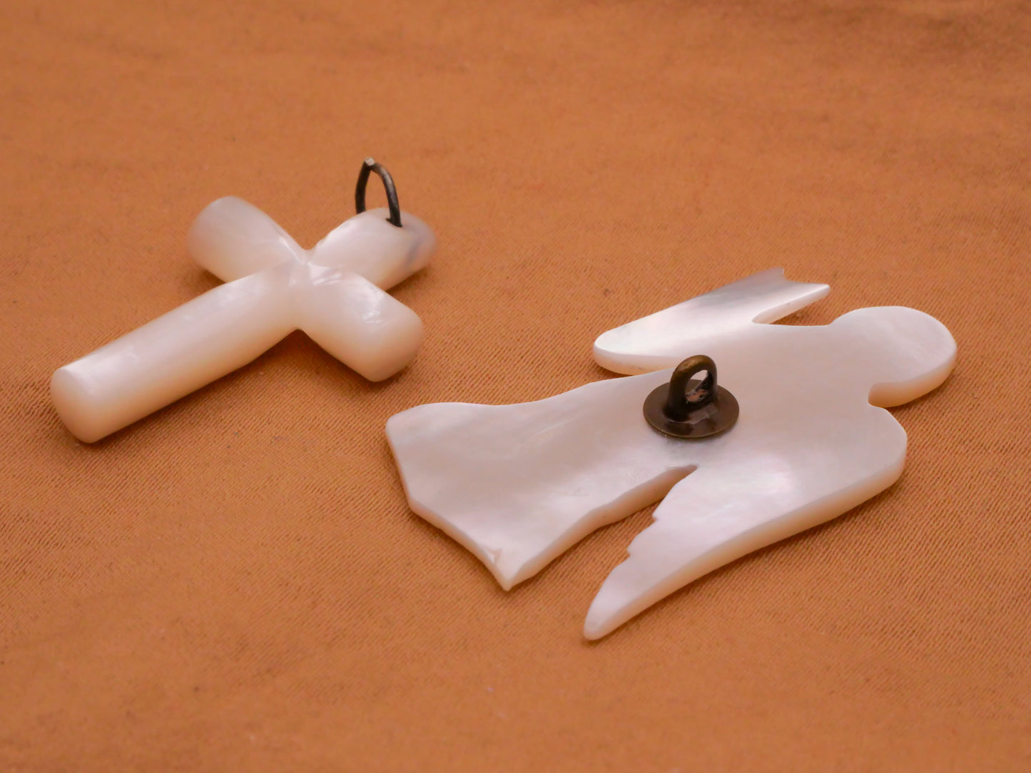 Cross or Angel Mother of Pearl Embellishment Various 19-39mm