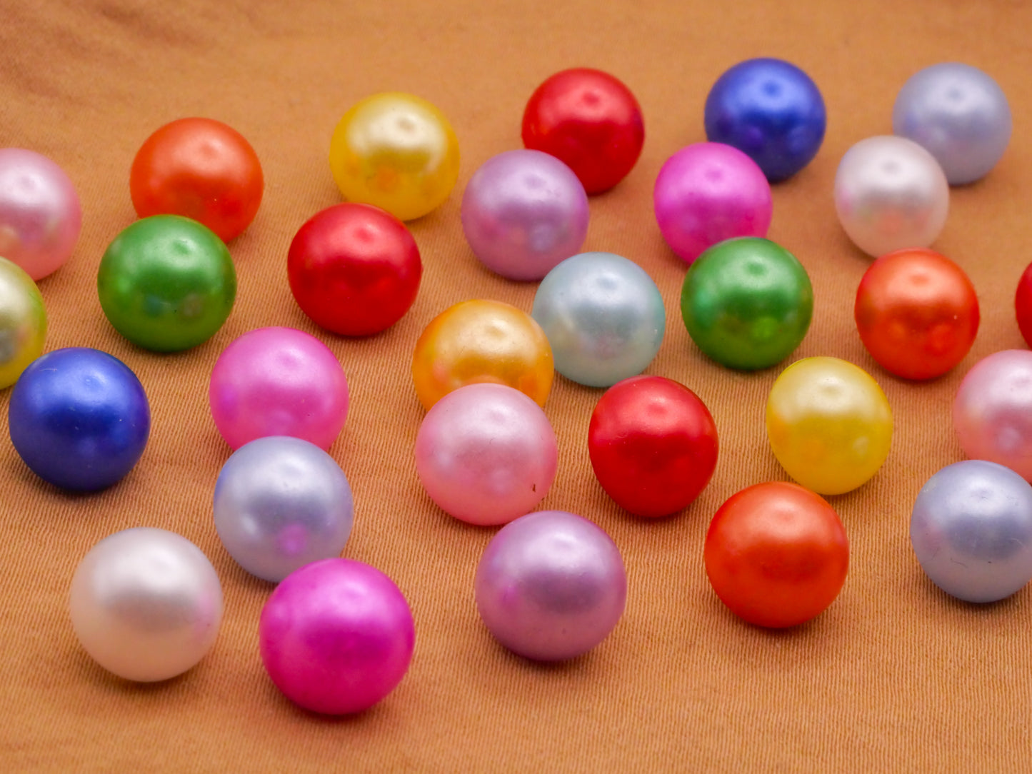 Pearl Look Colorful Pearlized Plastic Set of Thirty Buttons 10mm