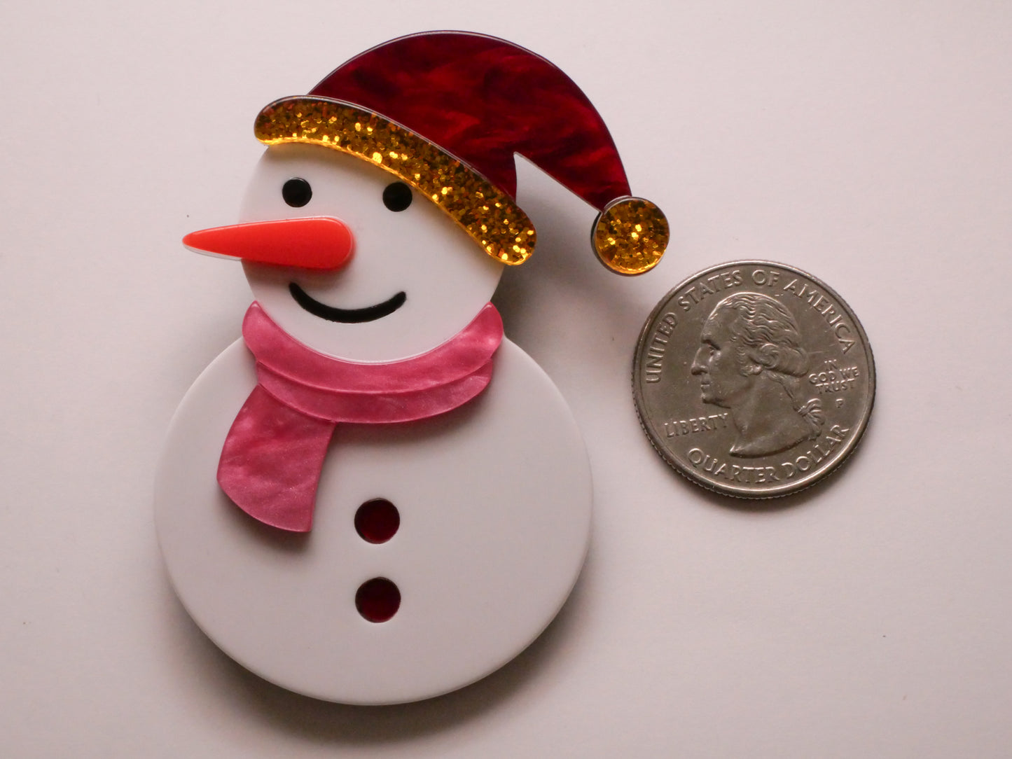 Snowman Hat Scarf Large Acrylic Plastic Button 46x66mm