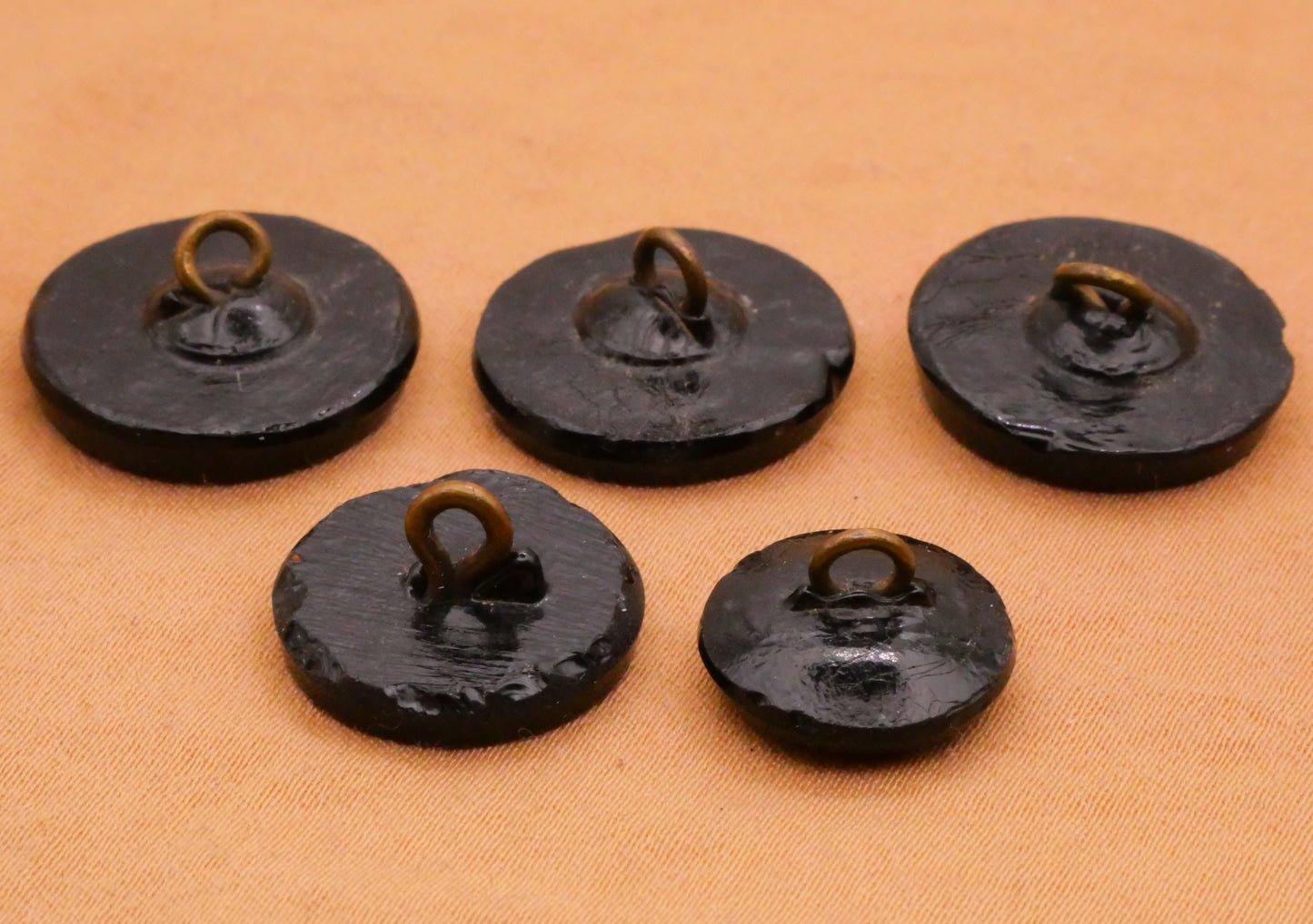 Snowflake Mirror Finish Black Glass Button Various 14-18mm