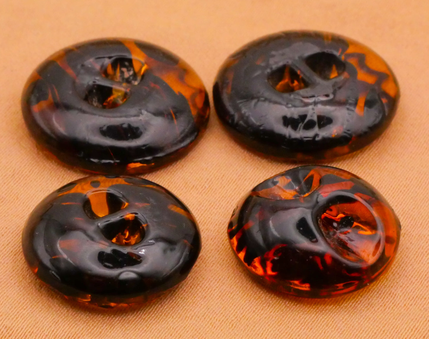 Snowflake Tortoiseshell Look Antique Glass Button Various 16-18mm