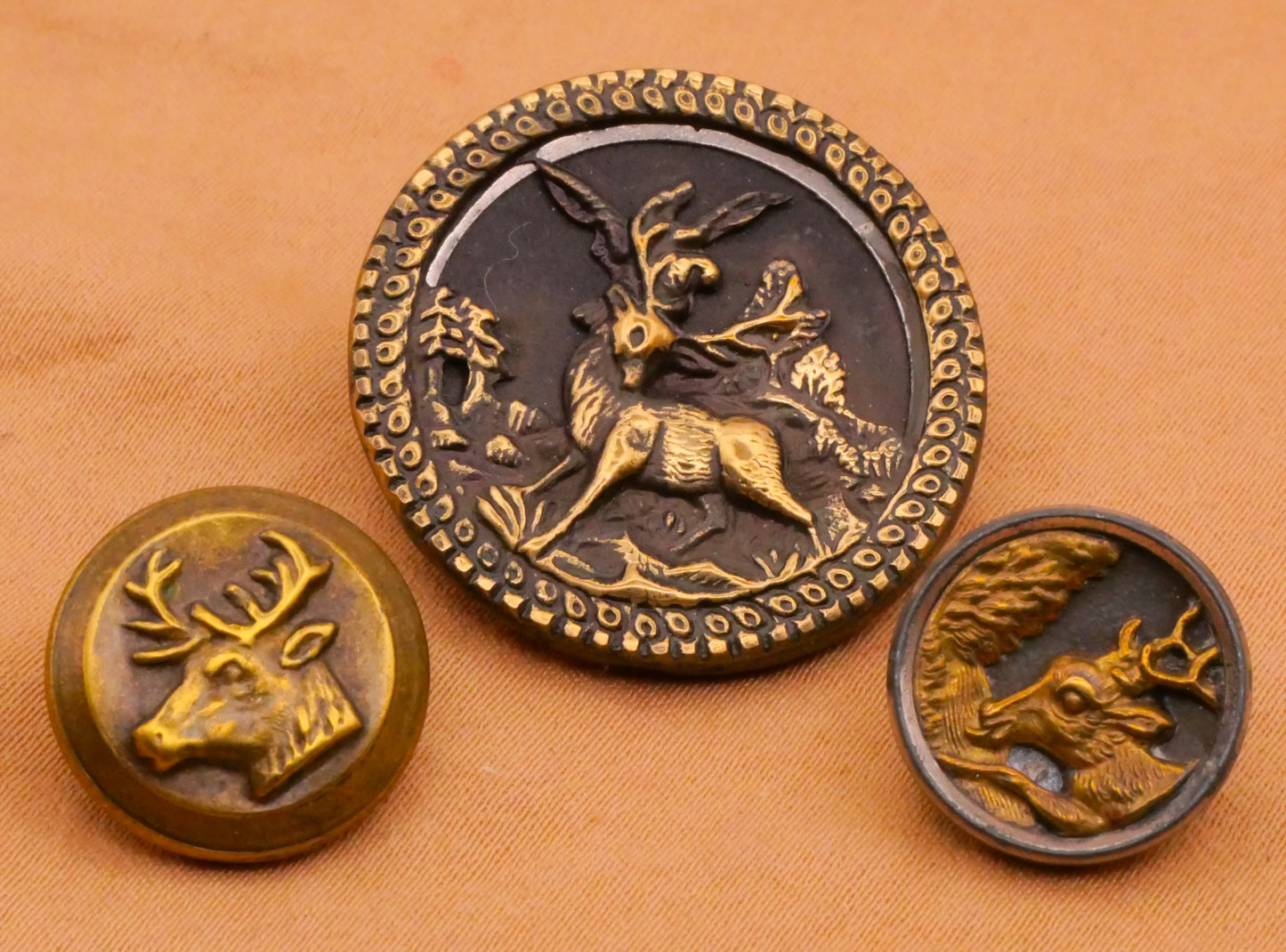 Reindeer Deer Victorian Metal Button Various 18-27mm