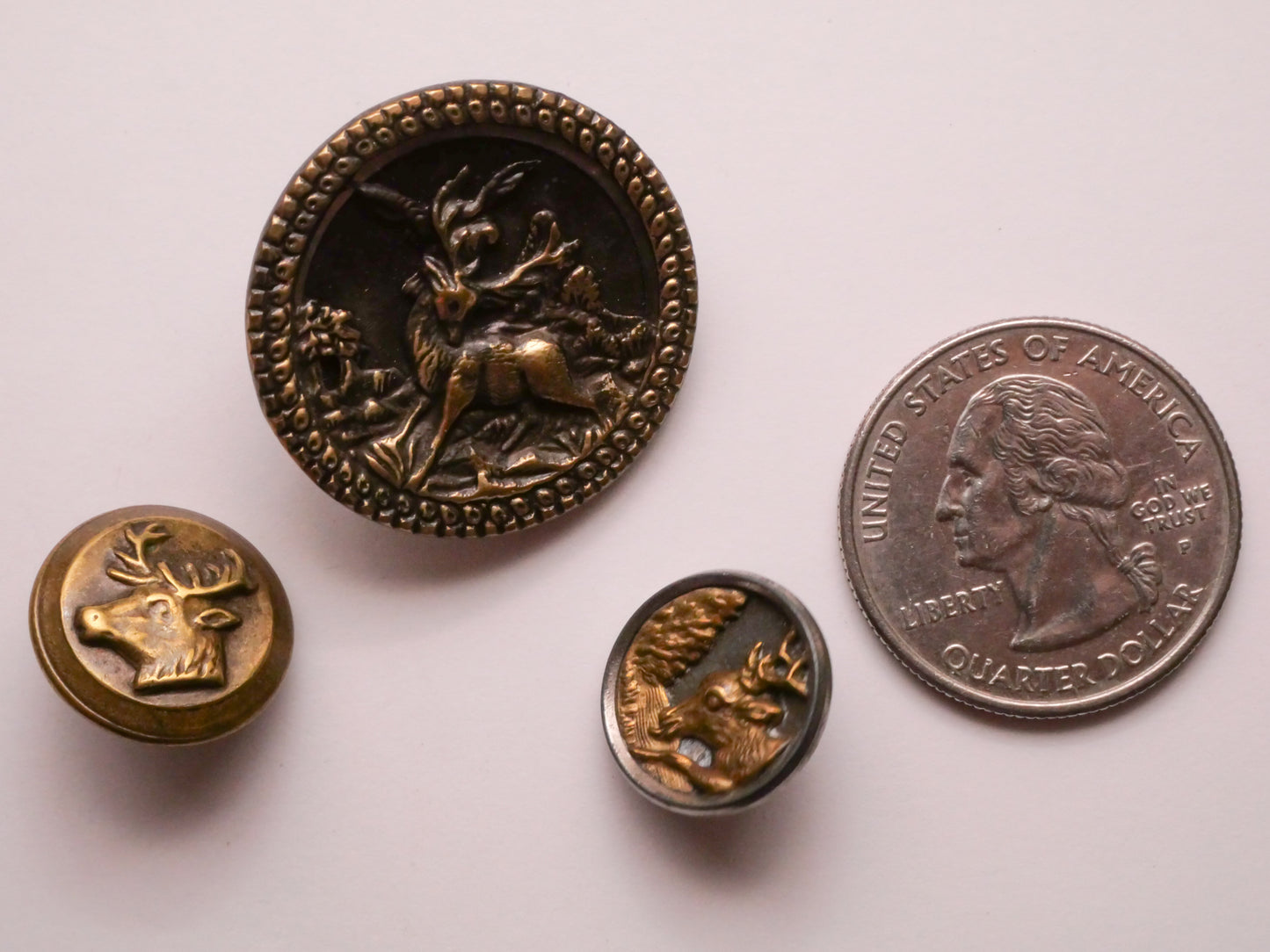 Reindeer Deer Victorian Metal Button Various 18-27mm
