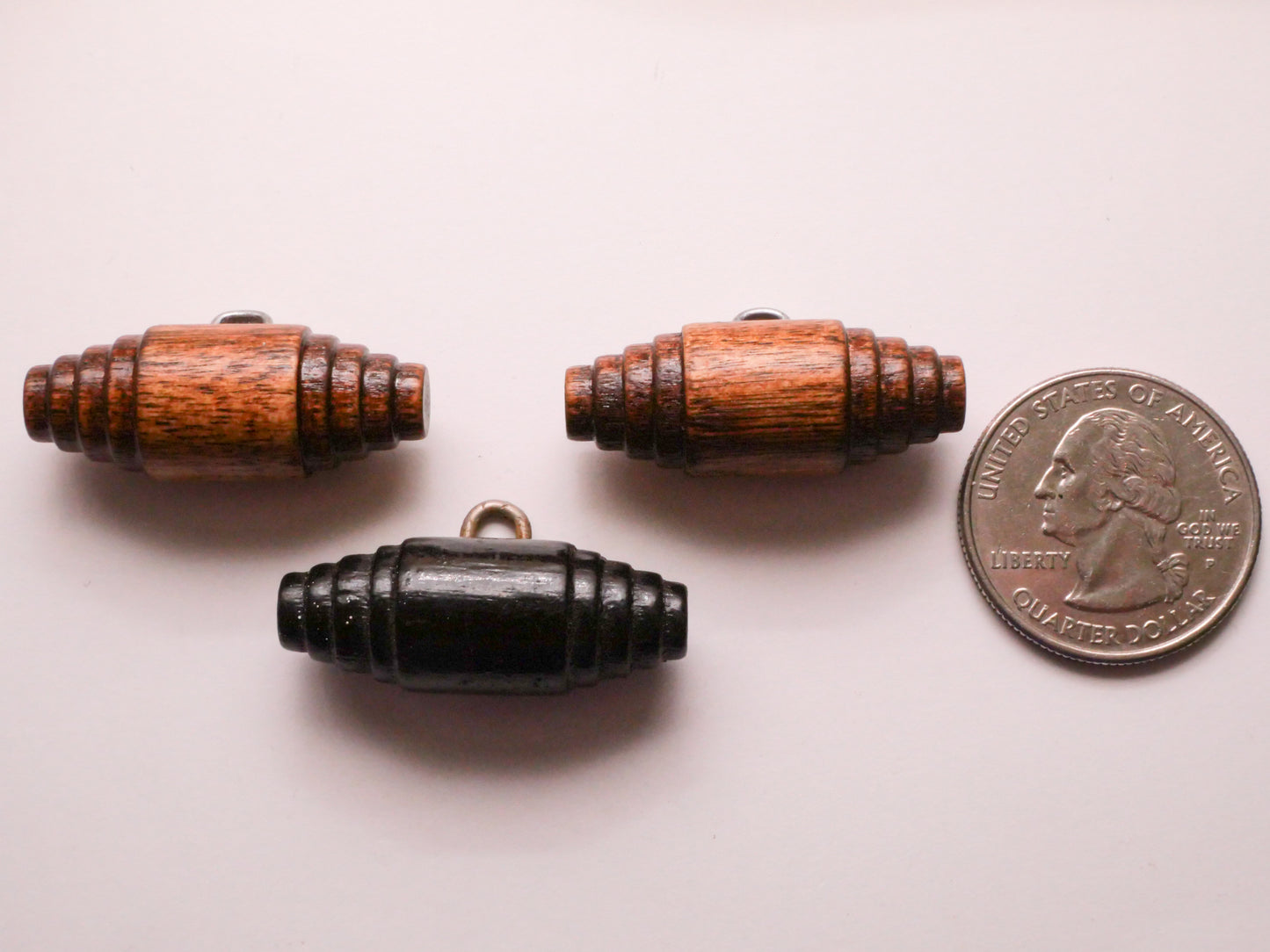 Toggle Tiered Wood Vintage Large Button Various 12x32mm