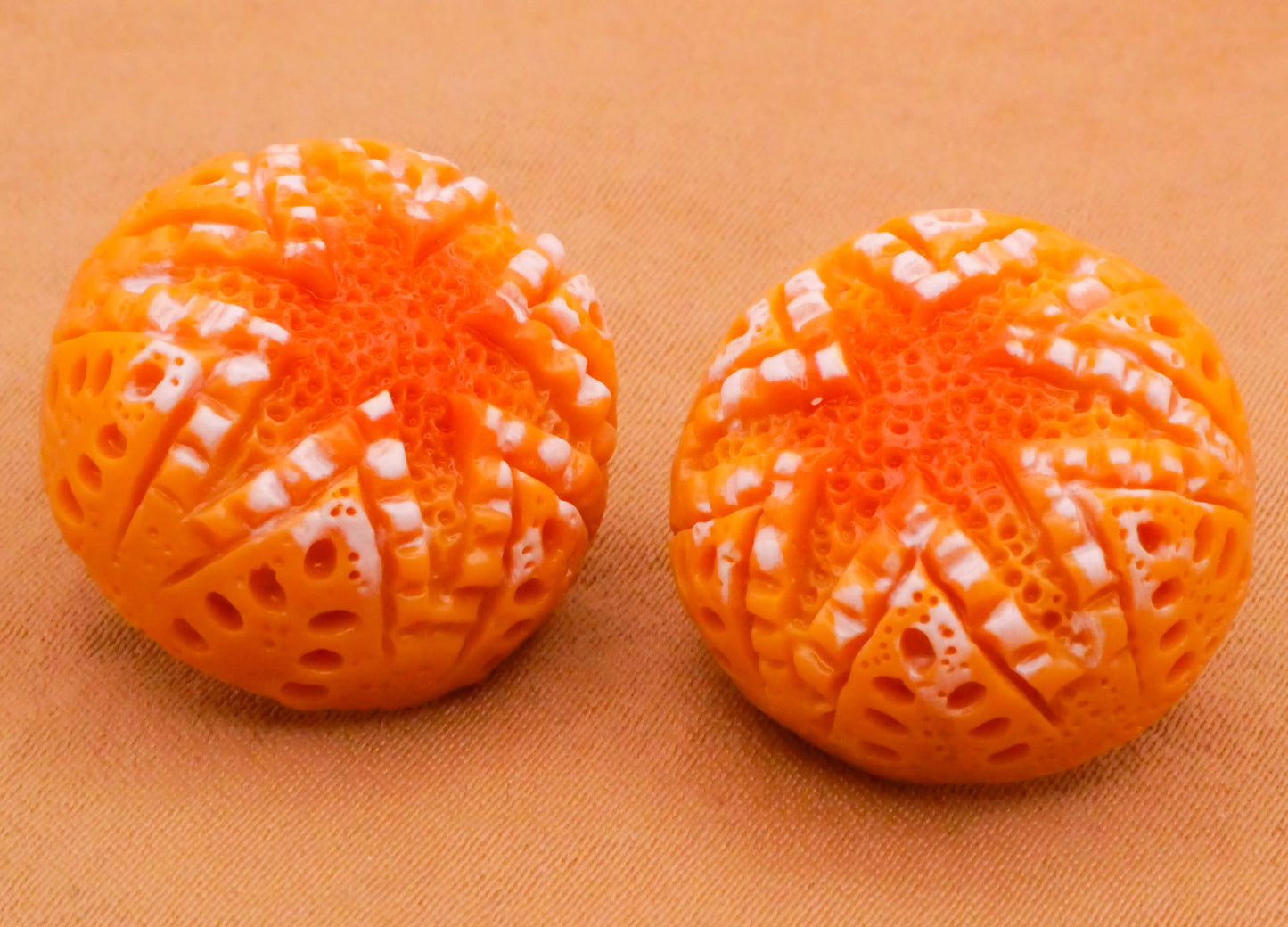 Bread Loaf Loaves Star Design Realistic Plastic Pair of Buttons 20mm