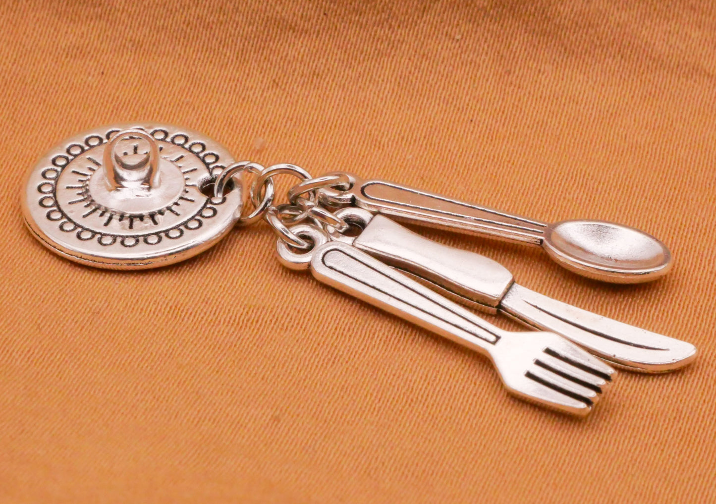 Silverware Flatware Plate Metal Moveable Button 14x44mm