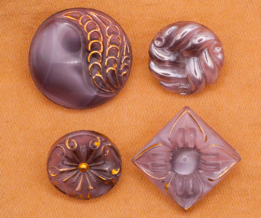 Purple Glass Moonglow or Iridescent Vintage Button Various 12-18mm