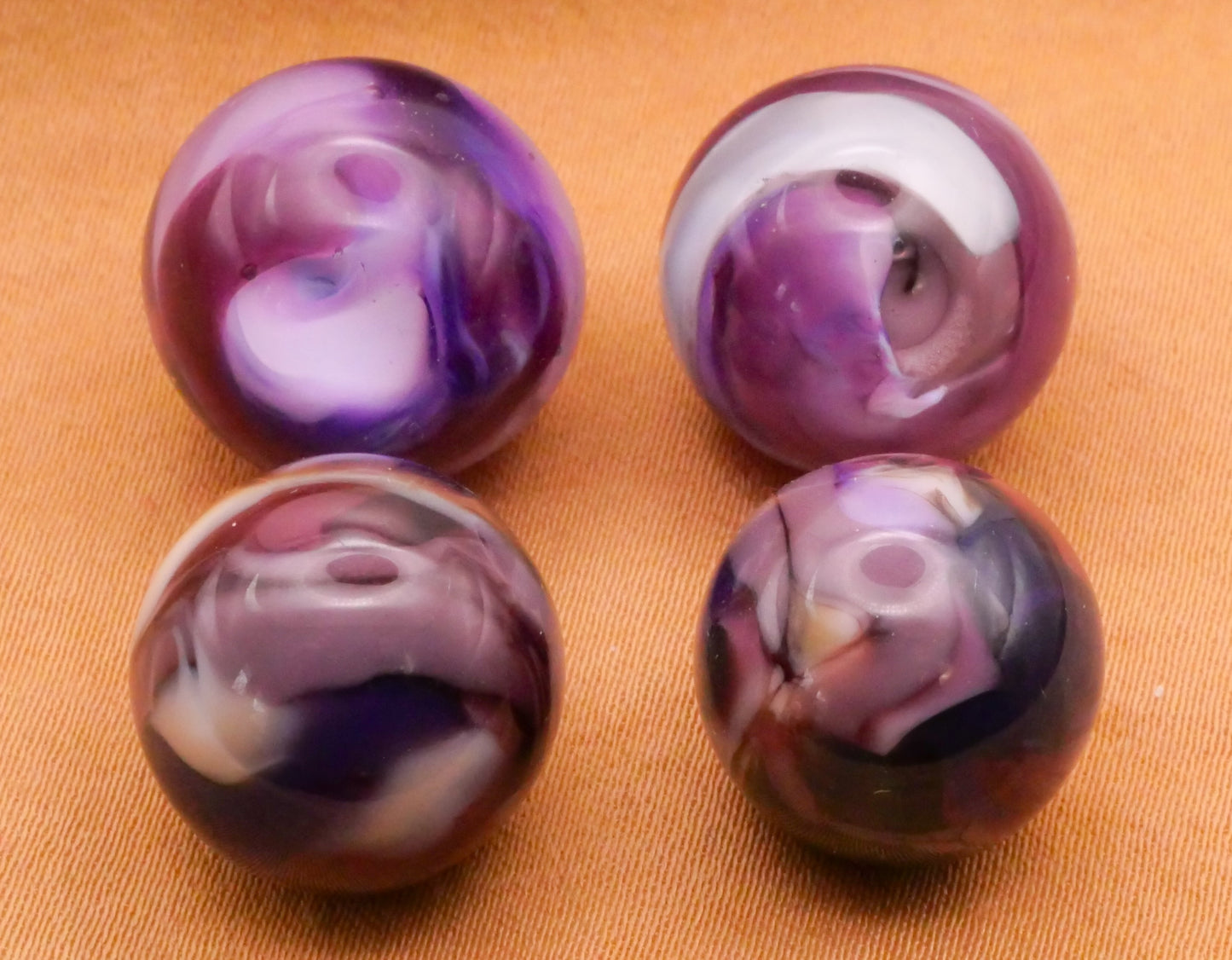 Rich Purple Marbled Paperweight Kathy Hoppe Glass Button Various 15-16mm