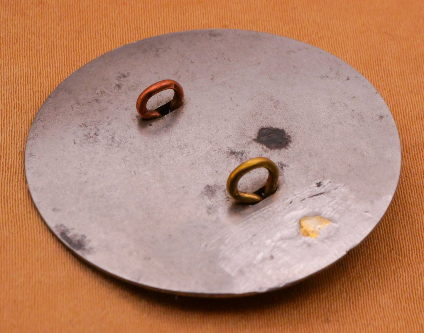 Lady in Hat Portrait Steel Brass Large Metal Victorian Button 37mm