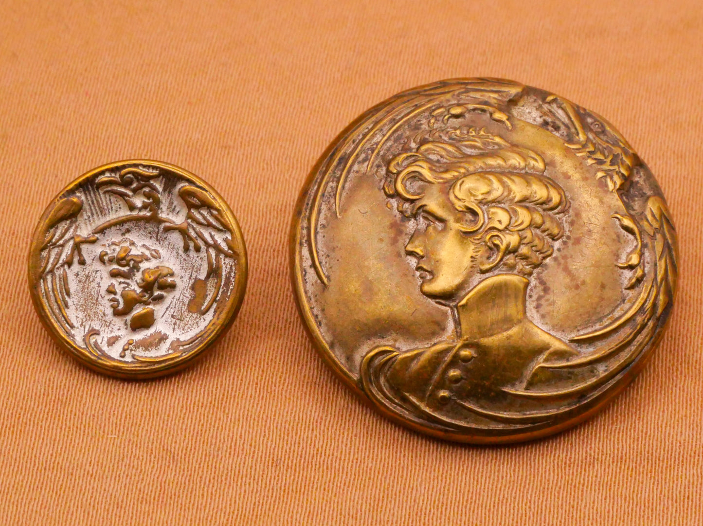 L'aiglon The Eaglet Napoleon II Edmund Rostand Victorian Brass Metal Button Various 15-26mm