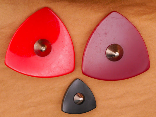 Futuristic Triangular Metal Stud Vintage Plastic Button Various 21-43mm