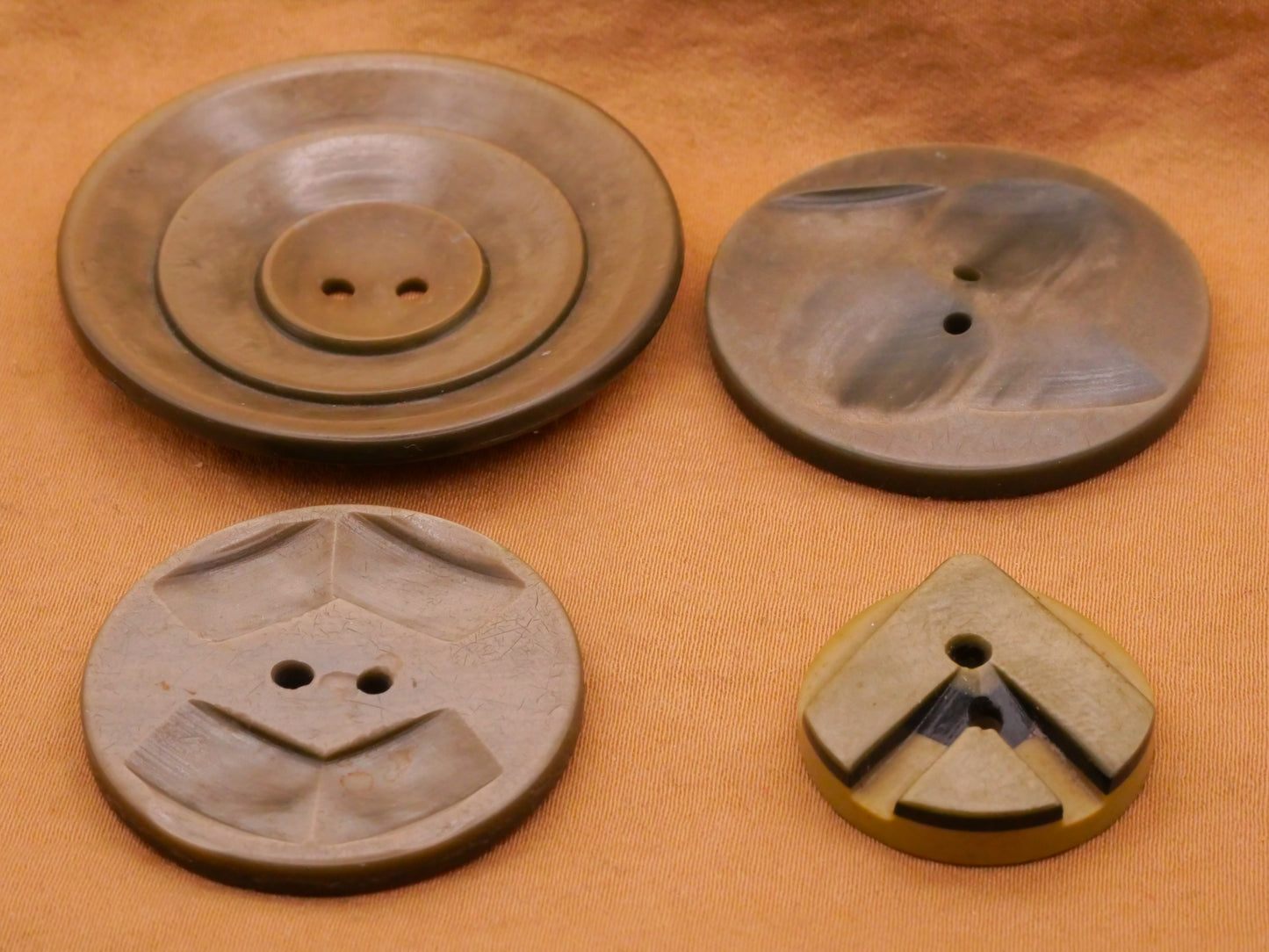 Futuristic Taupe Grey Gray Vintage Plastic Button Various 22-43mm