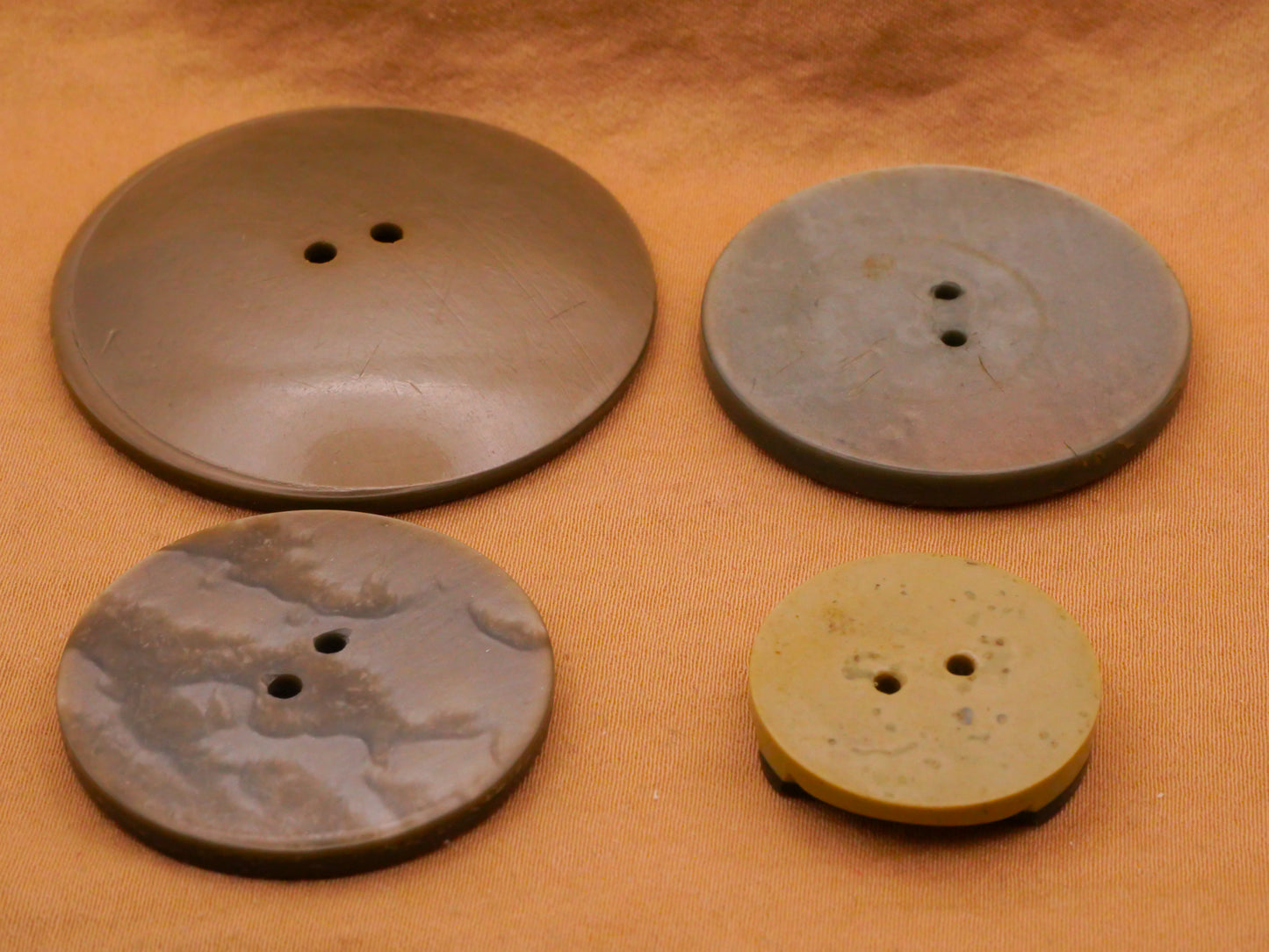 Futuristic Taupe Grey Gray Vintage Plastic Button Various 22-43mm