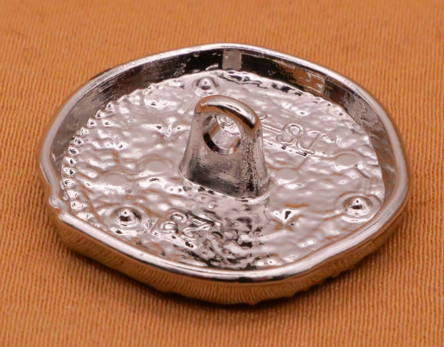 Constellation Stars Rhinestone Silver Metal Button 24mm