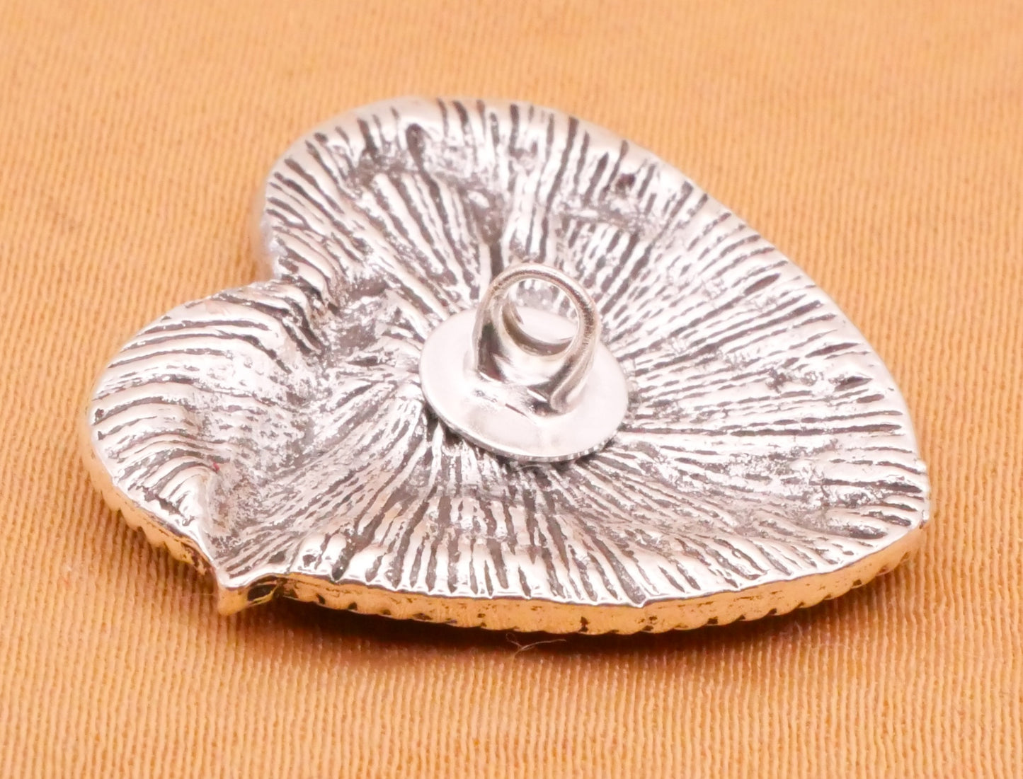 Sasquatch UFO Moon Heart Shaped Silver Metal Button 23mm