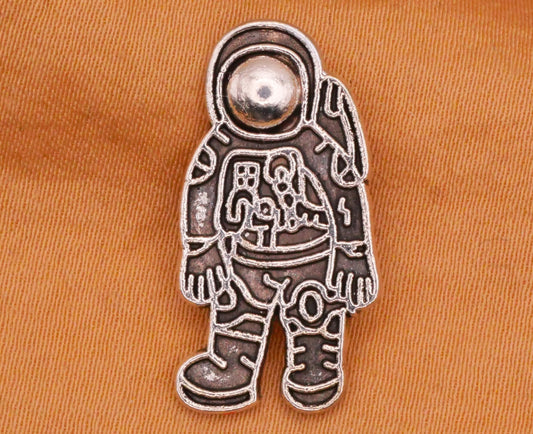 Astronaut Space Man Silver Metal Button 13x24mm