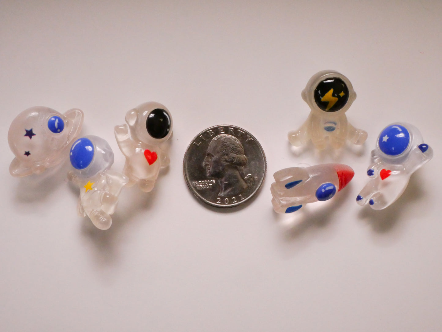 Astronaut Outer Space Plastic Set of Three Buttons Various 15-28mm