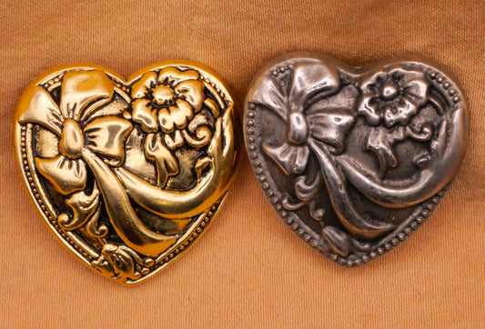 Heart Bow Flower Plastic Valentine Button Various 25mm