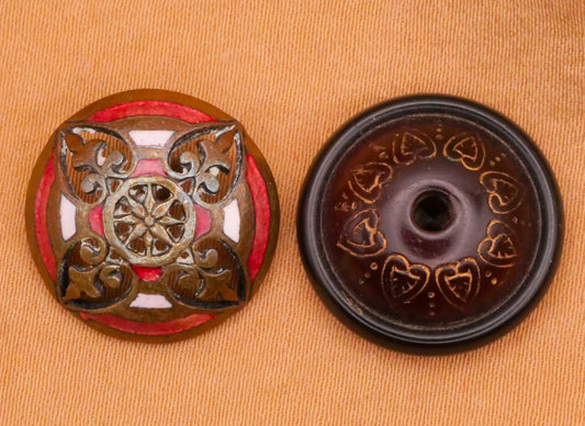 Filigree Heart Motif Antique Button Various 17-18mm