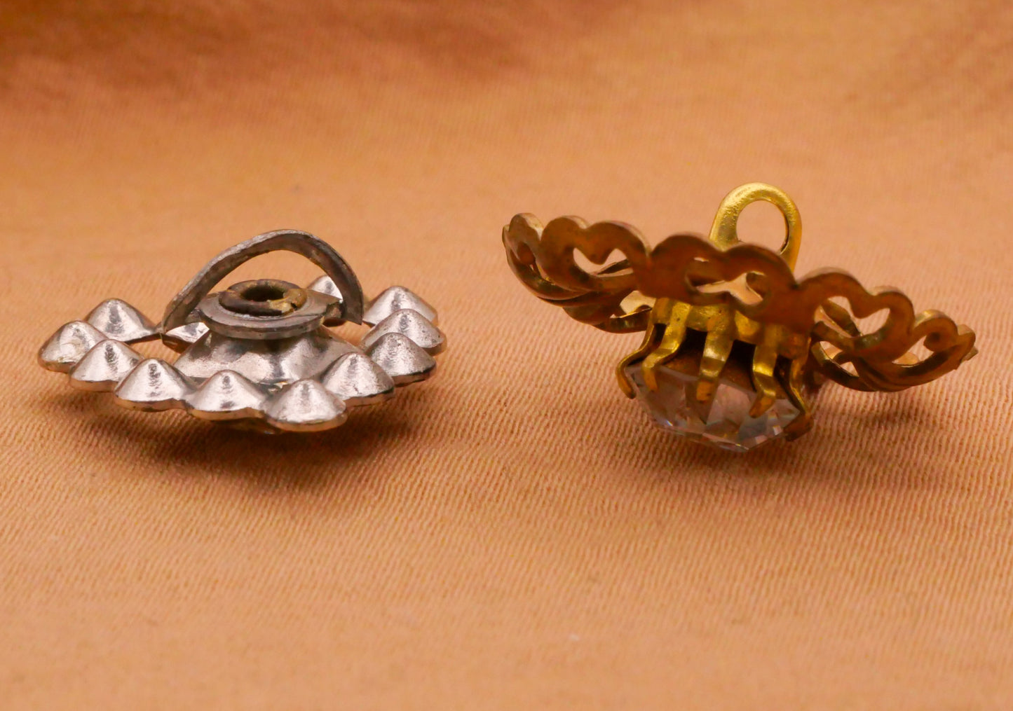 Heart Design Rhinestone Metal Button Various 17-19mm