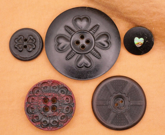 Romantic Design Rubber or Composition Antique Button Various 17-44mm
