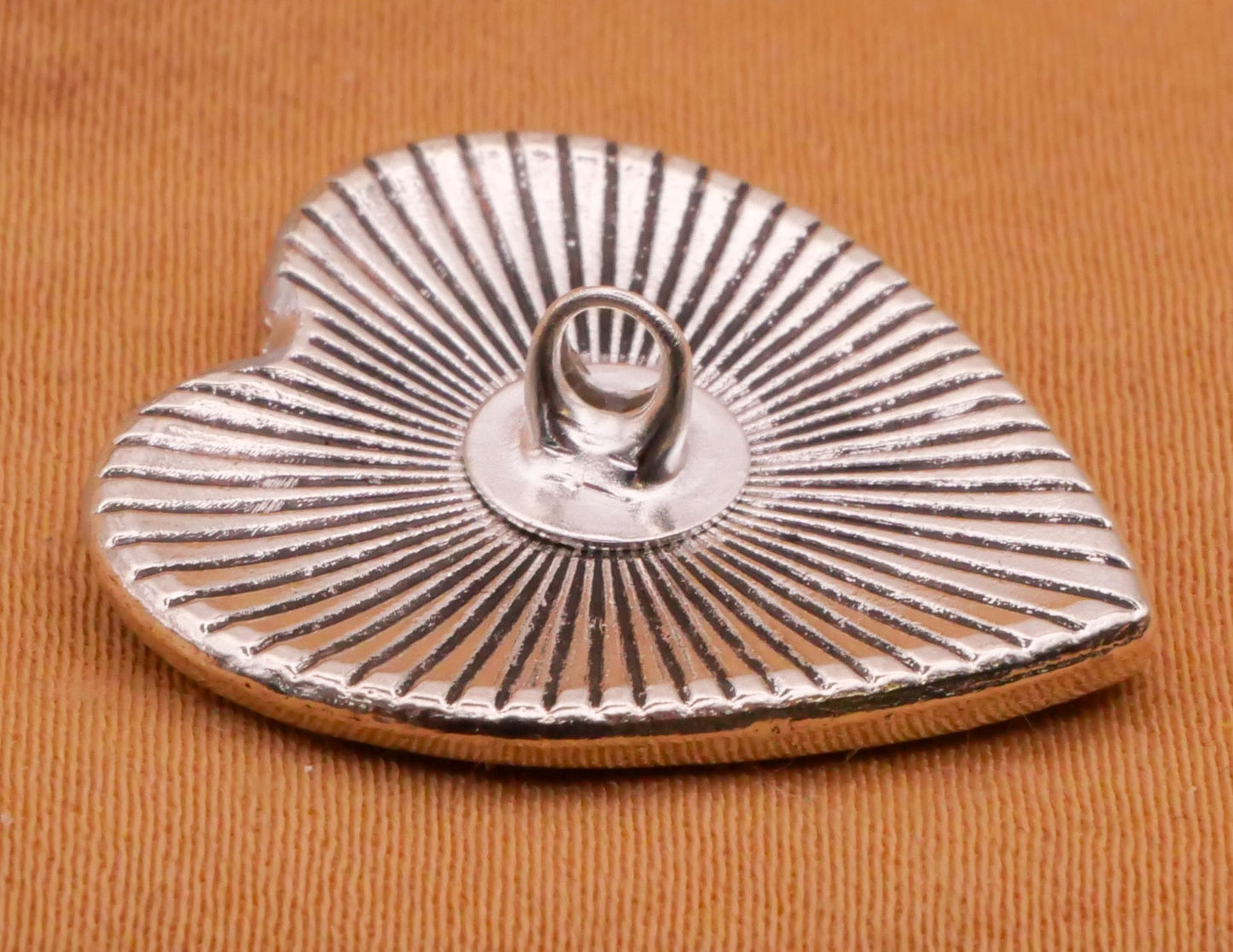 Heart Marcasite Look Red Enamel Metal Button 21x22mm