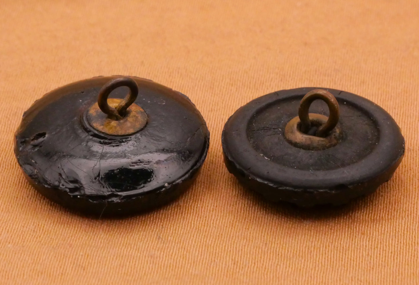 Rose Flower Black Glass Antique Button Various 17-19mm