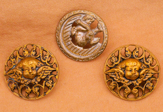 Cherub Angel Victorian Metal Button Various 18-19mm