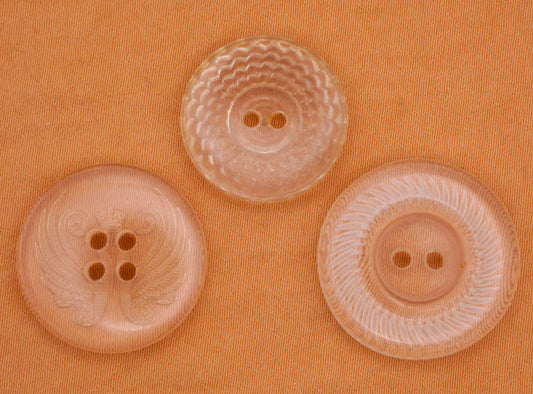 Lucite Look Reverse Design Plastic Button Various 19-23mm