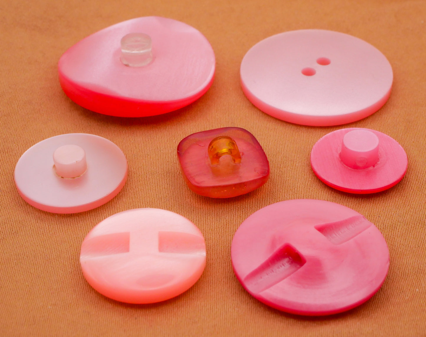 Pink Vintage Plastic Button Various 13-27mm