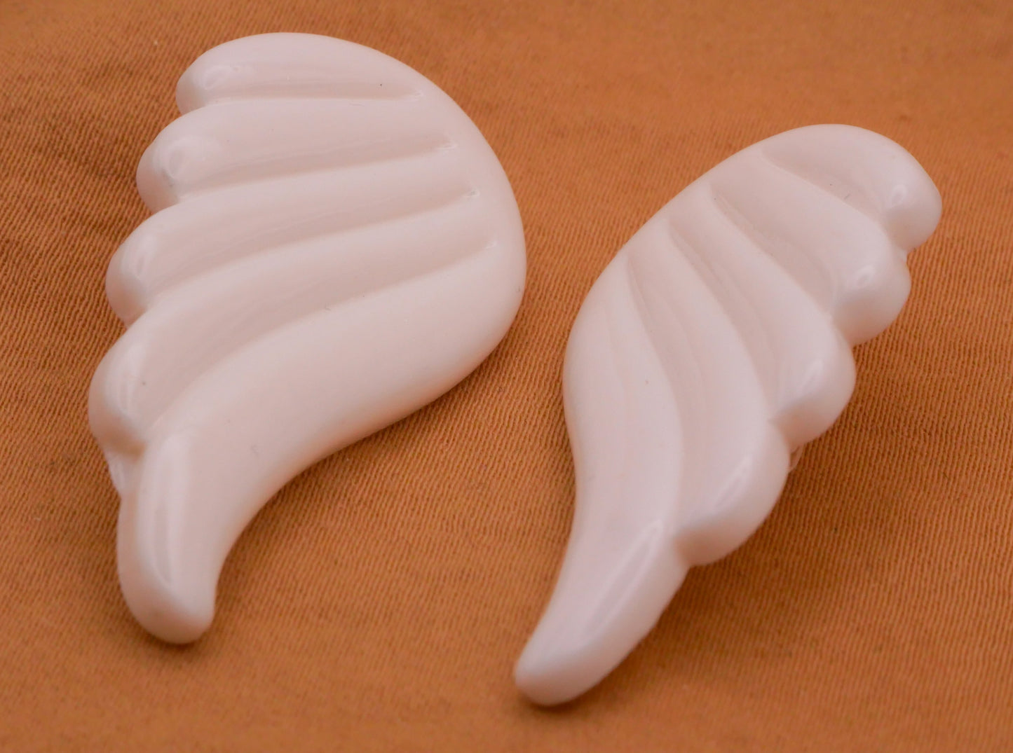 Wings White or Glitter Plastic Large Pair of Buttons 24x38mm