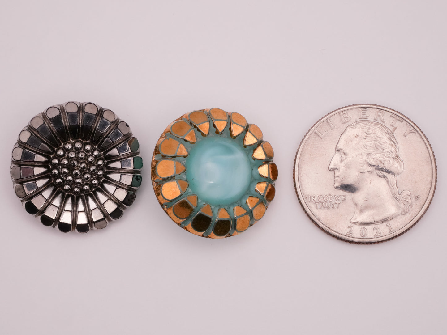 Flower Petals Luster or Moonglow Glass Button Various 22mm