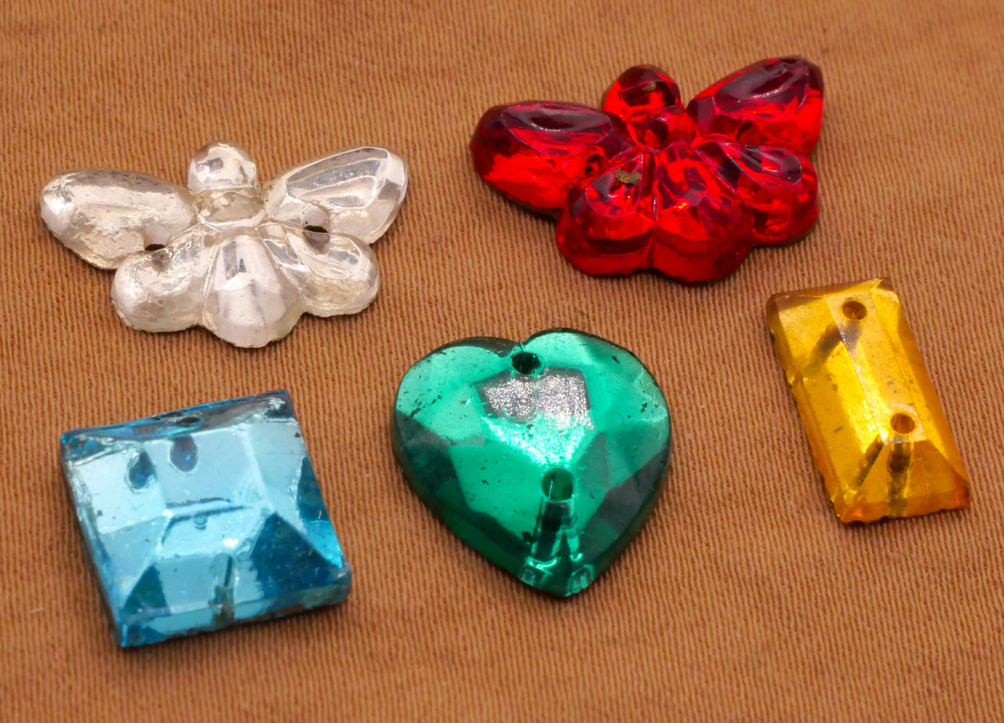 Foil Back Glass Vintage Embellishments Various 6-16mm