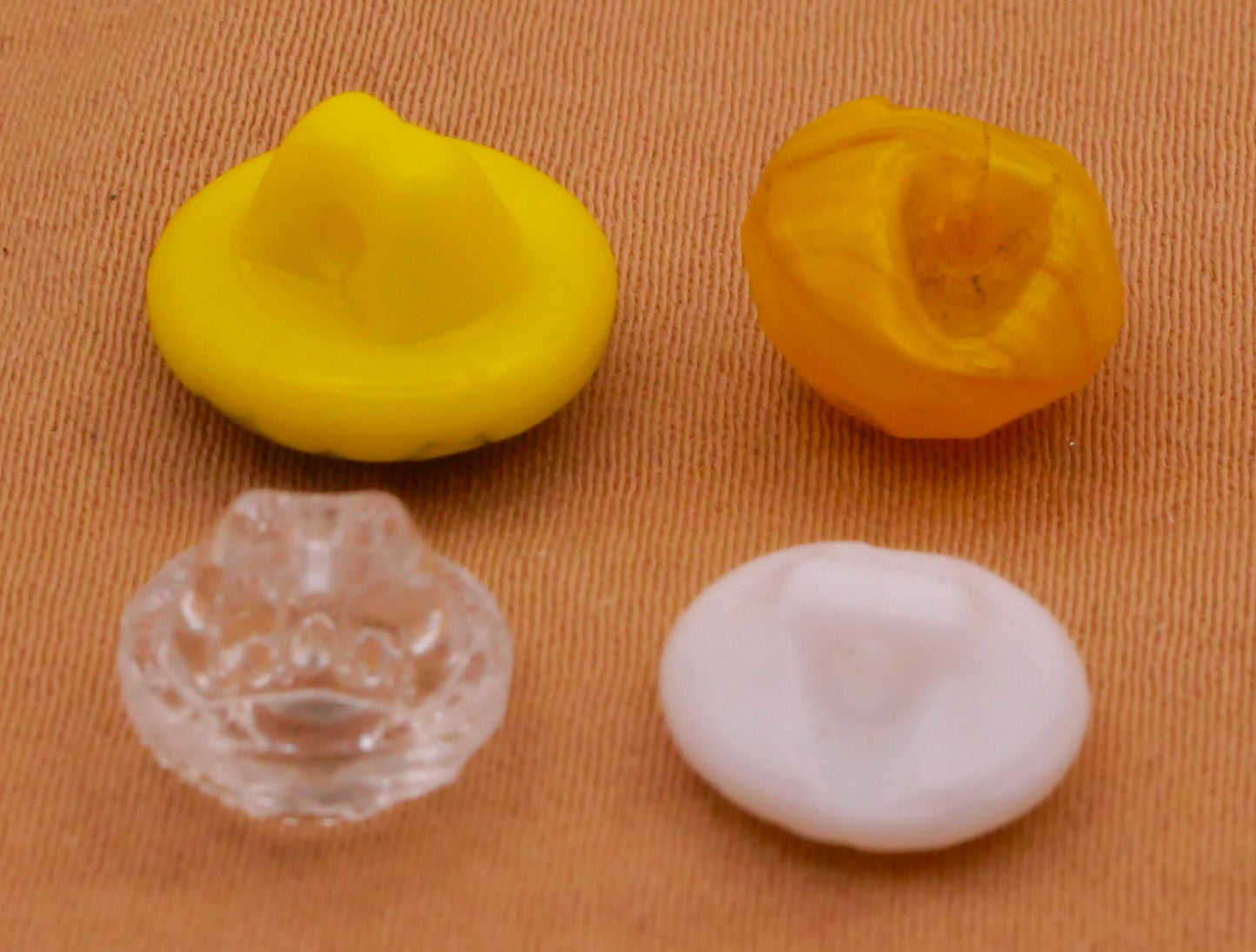 Yellow Vintage Glass Button Various 9-12mm