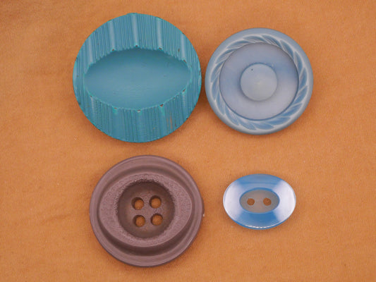 Eye Look Blue Blue-Green Gray Vintage Plastic Button Various 14-32mm