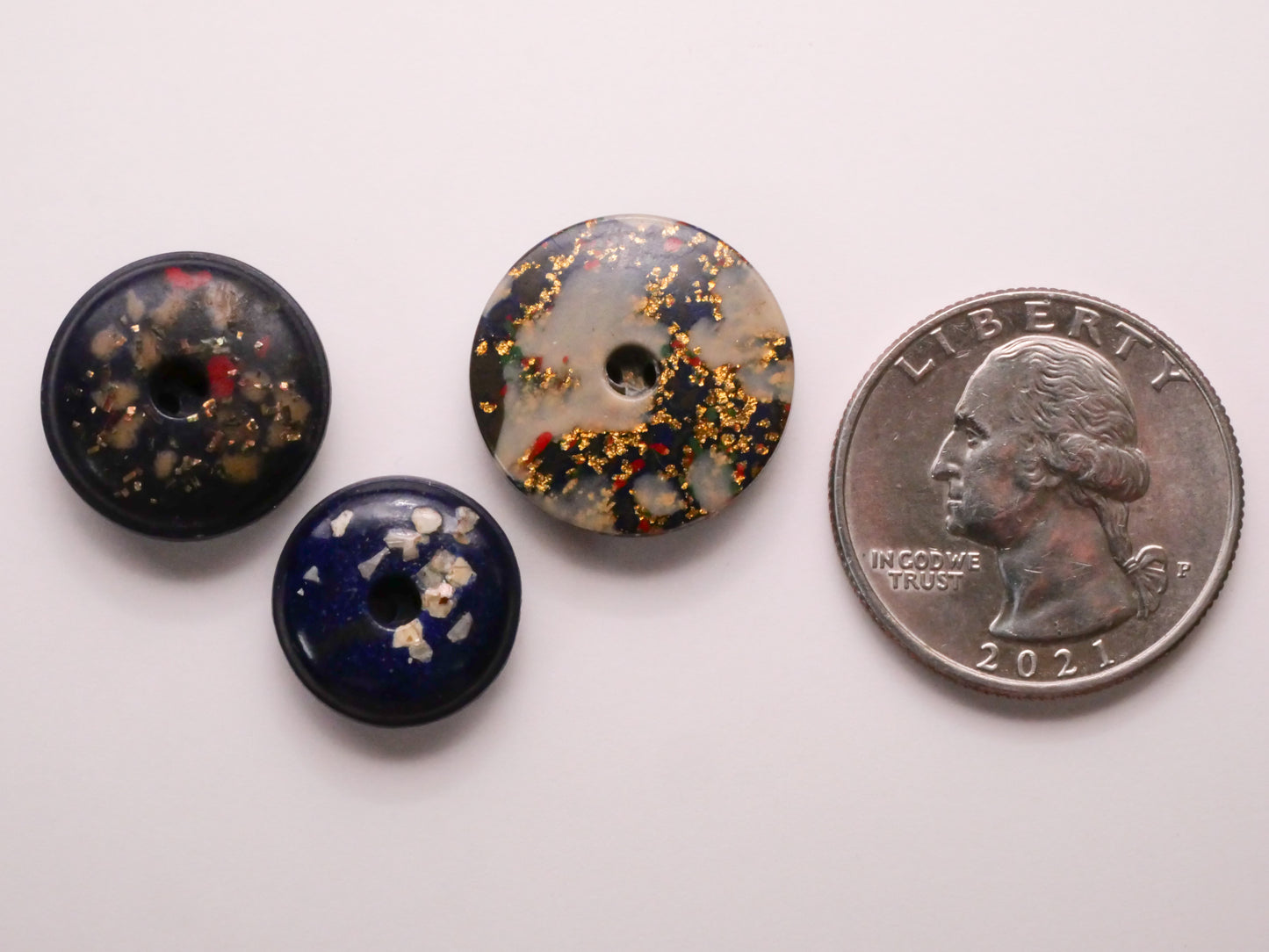Composition Fleck Speckle Blue Whistle Vintage Button Various 15-19mm