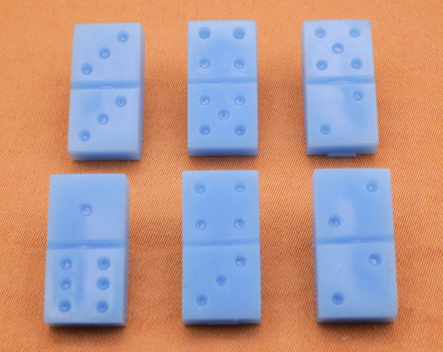 Domino Game Piece Goofie Goofy Baby Blue Vintage Plastic Button Various 9x17mm