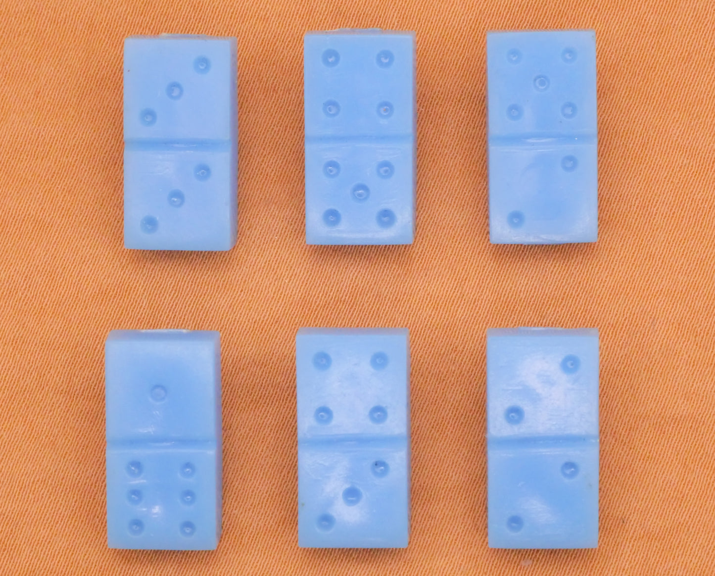 Domino Game Piece Goofie Goofy Baby Blue Vintage Plastic Button Various 9x17mm