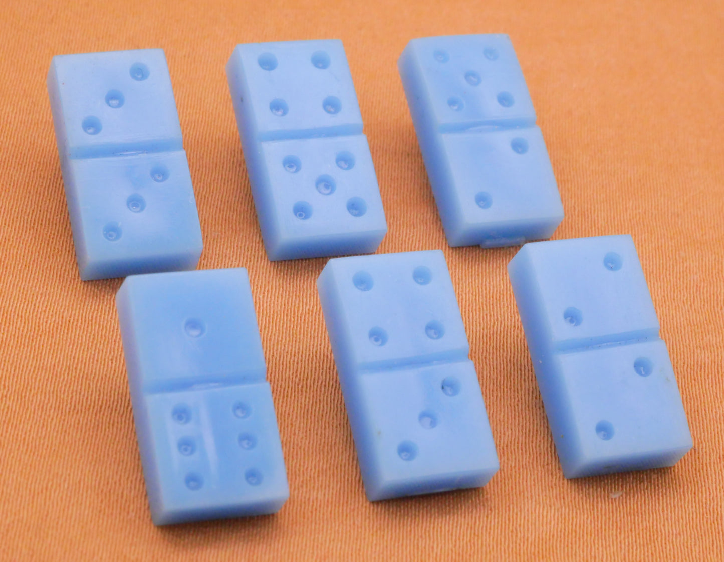 Domino Game Piece Goofie Goofy Baby Blue Vintage Plastic Button Various 9x17mm