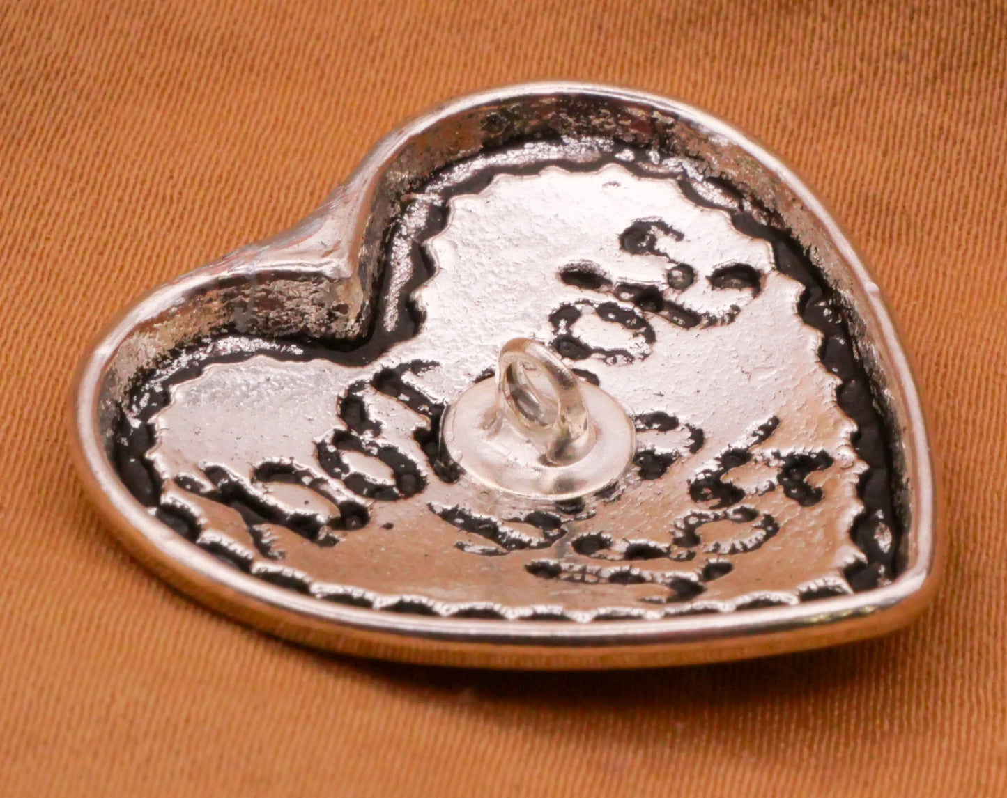 You Rock and Roll Valentine Heart Verbal Metal Button 27x29mm