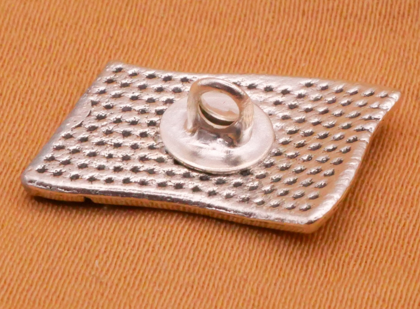 Winning Lottery Ticket Verbal Realistic Silver Metal Button 13x16mm